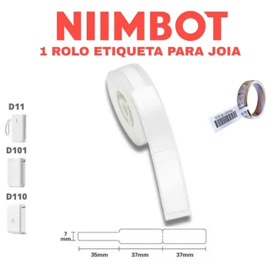 1 Rolo Etiqueta Niimbot Para Cabo Joias Oculos D110 D101 D11