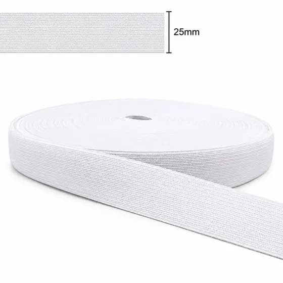 Elástico Branco Para Embutir 25 Metros Alta Elasticidade Poliéster