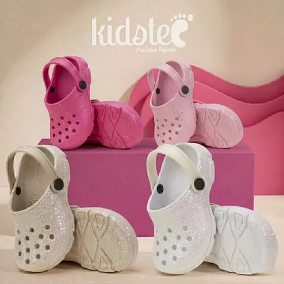 Sandália Babuche Lisa com Glitter Infantil Confortável Promoção Kidstep