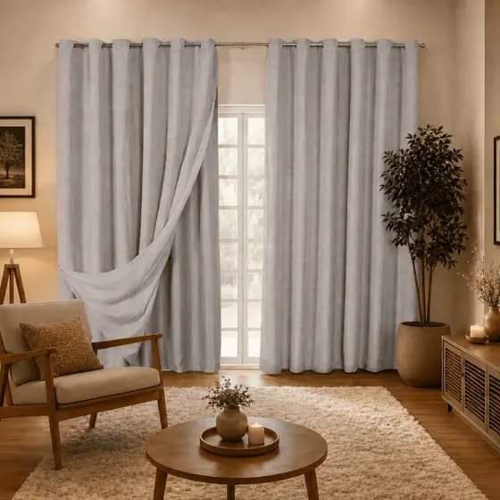 Cortina Linho com Blackout 8,00x 2,20/2,30/2,40/2,50/2,60/2,70/2,80 Veda Claridade
