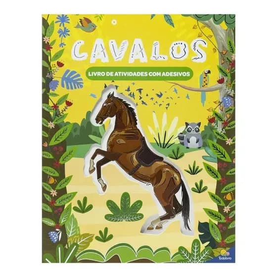 Livro De Atividades Com Adesivos Brilhantes Cavalos