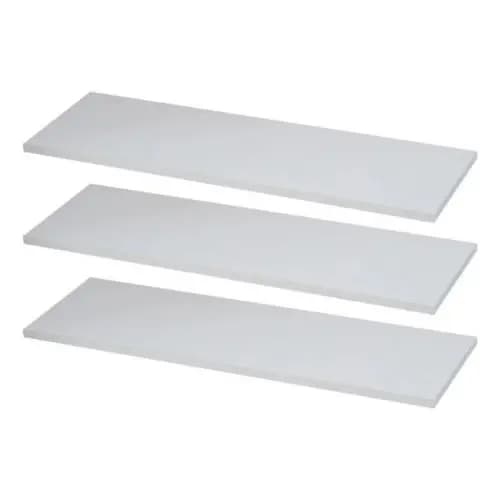 Kit 3 Prateleiras Lisa 40x15cm Mdf Branco De Parede Livro