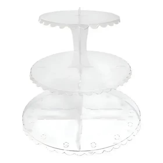 Suporte Porta Doces e Balas com Piruliteiro 3 Andares Cupcake Cor Cristal