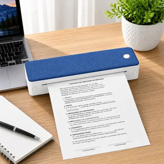 Mini Impressora Térmica Portátil Bluetooth Sem Tinta para Celular Papel Térmico Compacta KP-IM614