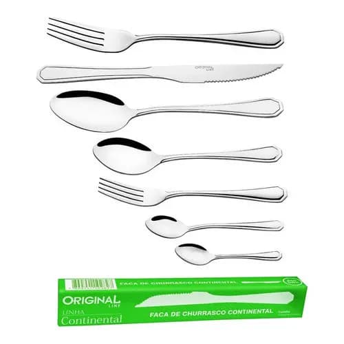 Jogo Garfo Faca Inox 42 Peças Bar/restaurante Bufffet