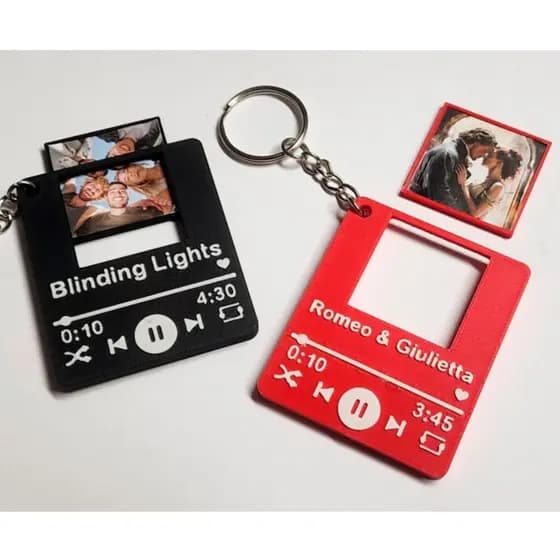 Chaveiro Música Personalizado com Foto | Presente Criativo Casal | Porta Lembrança Estilo Player 3D PLA