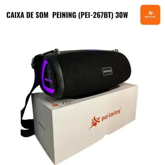 Caixa de Som Bluetooth Peining PEI-267BT 30W | RGB | IPX6 | TWS | Sem Fio