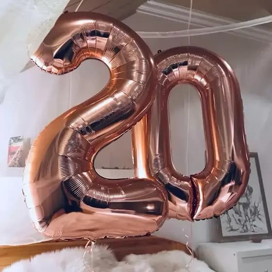 Balão Número Rose Gold Metalizado 32 Polegadas (80cm) Decoração Festa Aniversário