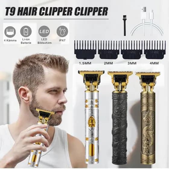 Máquina De Cortar Cabelo Recarregável - Ajuste de altura, Baixo Ruído, Profissional e Doméstica
