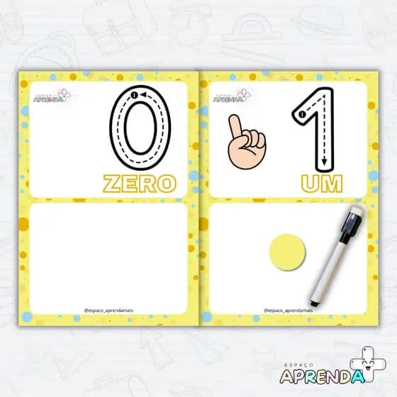 FICHAS COORDENAÇÃO MOTORA DOS NUMERAIS - CORES