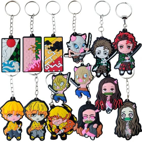 Chaveiros Emborrachados Geek Nerd Anime Kimetsu no Yaiba Demon Slayer Nezuko Tanjiro Colecionável