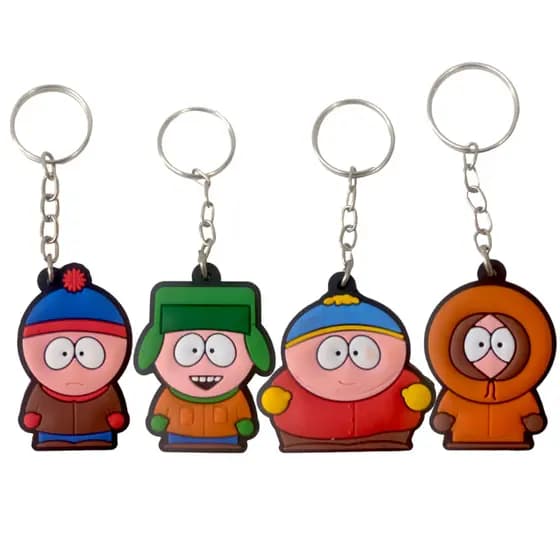 Chaveiros Emborrachados Geek Nerd Fãs do Desenho South Park Kyle Kenny Cartman Stan