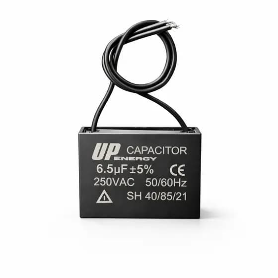 Capacitor Ventilador CBB61 6,5uF 250VAC 50/60Hz Fios