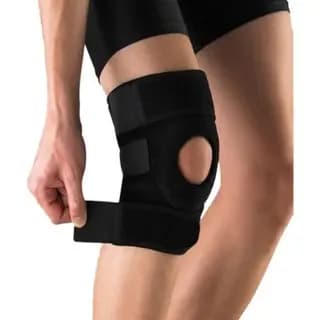 kit Joelheira Par Unidade Articulada Reforçada Ortopedica Crossfit Ajustável Preta Alivio de Dor