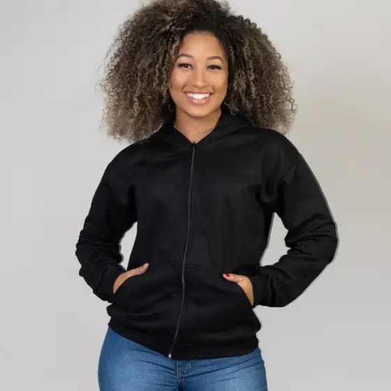 Blusa de Moleton Feminina Capuz Zíper Agasalho Ziper Frio Moletom Casaco Abrigo