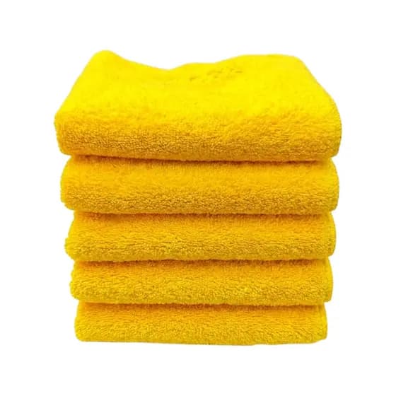 Kit 5 Flanelas De Microfibra 360gsm 40 X 60cm Kers Cor Amarelo Sem Borda