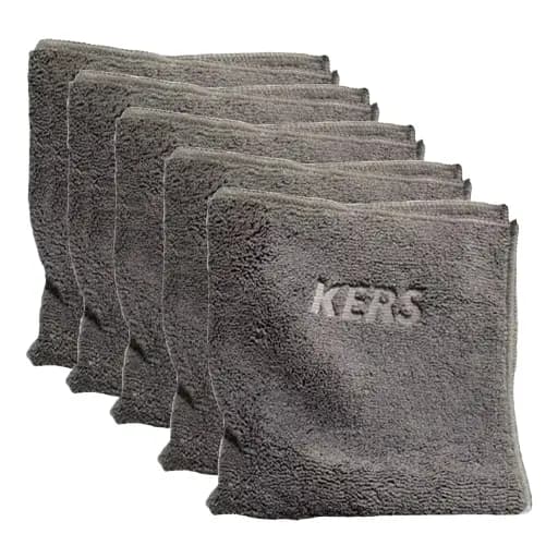 Kit 5 Flanelas de Microfibra 40x40cm 360gsm Cinza Dual Loop Kers