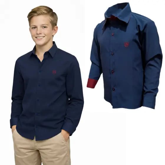 Camisa Infantil Social Manga Longa para Meninos
