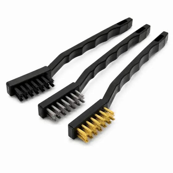 Kit 3 Escovas Multiuso Aço Inox, Latão e Nylon, Remove Ferrugem para Ferramentas e Limpeza Geral