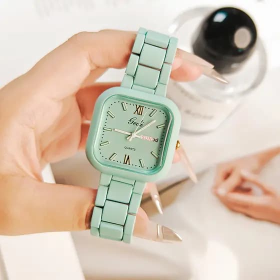 Godi moda dopamina grande mostrador relógio nicho high-apparance calendário duplo à prova dwaterproof água relógio de pu