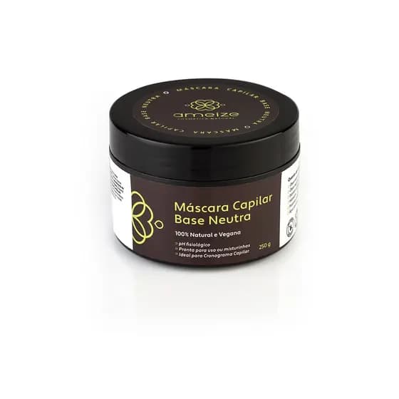 Máscara Capilar Ameize Base para Cronograma Capilar Natural Vegana Low Poo Alto Desempenho 250 gramas Sem Perfume