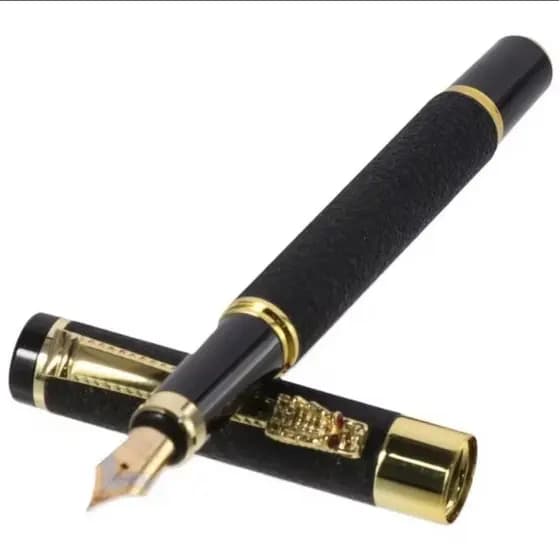 Caneta tinteiro luxo dragão presente escritório.