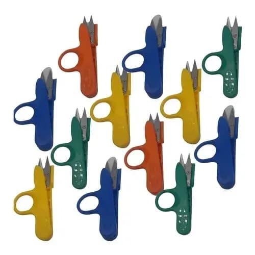 Kit 12 Tesouras De Arremate Tecelão Tictac Pic Colorida