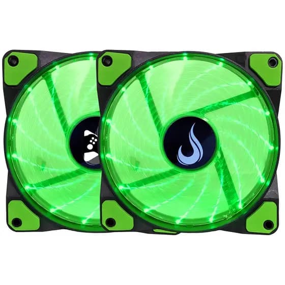Kit 2 Cooler Fan Rise Mode WIND W1 Verde 120mm RM-WN-01-BG PC Gamer Ventoinha CPU