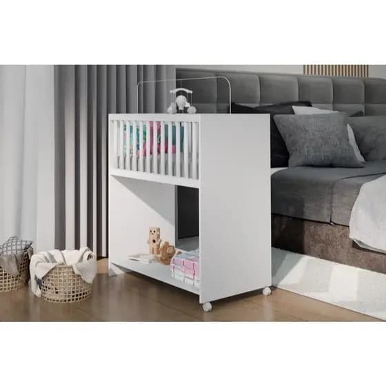 Mini Berço Cama Baby Com Colchão Quarto Infantil Unisex Chiqueirinho