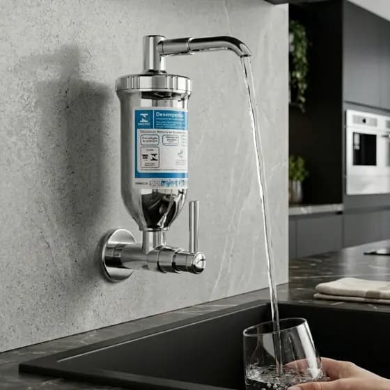 Torneira Filtro Bebedouro Parede Cromada ABS 1/4 Volta Água Filtrada Cozinha Escola Escritório