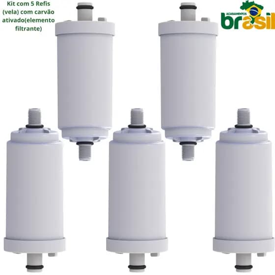 Refil vela filtro substituição para filtro universal Filtro Pró Saúde Carvão Ativado Kit 5 refis