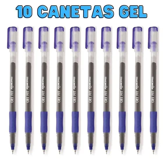 Caneta Gel Fit 0.6 - KIT COM 10 CANETAS