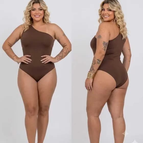 Body Feminino Um Ombro Só Com Forro Bojo tendência Moda Blogueira Suplex Liso Tamanho UNICO