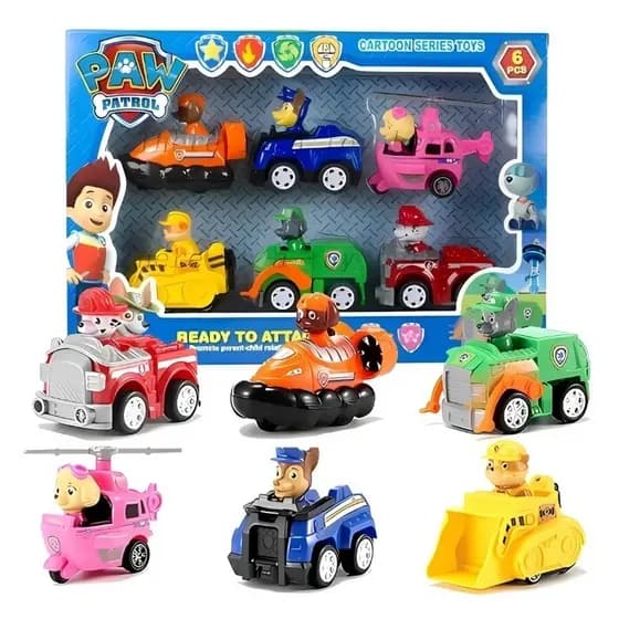 Kit 6 Carrinhos Patrulha Canina – Brinquedo Infantil com Fricção