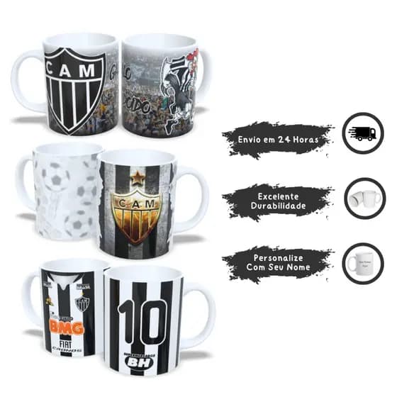 Caneca do Galo! Ideal para quem Ama o Atlético Mineiro! Vários Modelos! Promoção Exclusiva!