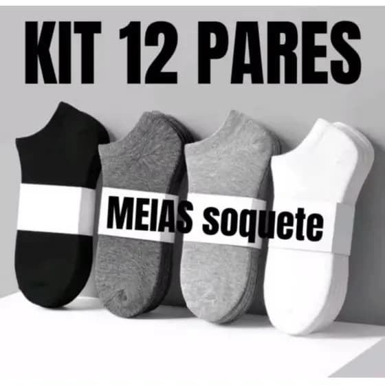 Kits de Meias Soquete Masculina e Feminina Unissex Qualidade Premium