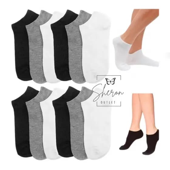 Kit 24 Pares de Meias Soquete Cano Curto Unissex Premium Masculina e Feminina