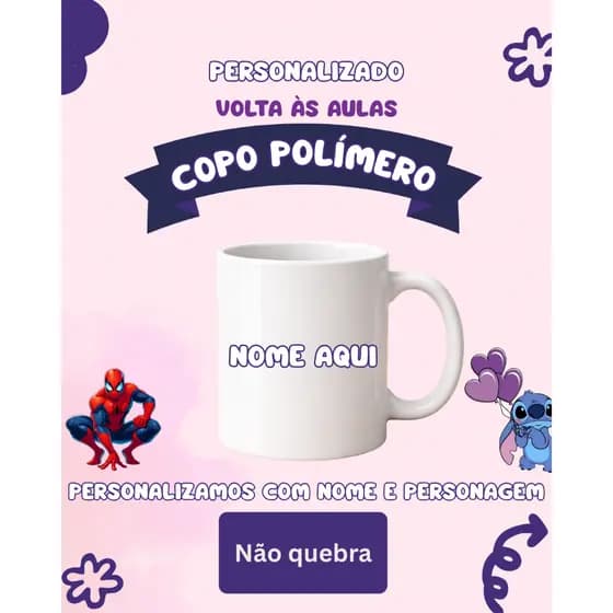 Copo personalizado - volta as aulas