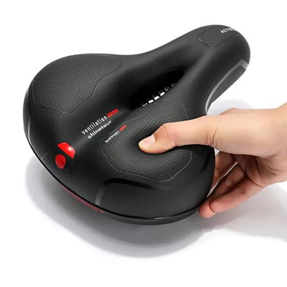 Banco Selim Ou Capa De Banco Super Confortável Selim Largo Bicicleta Bike Vazado com Sinalizador Traseiro Mtb Speed