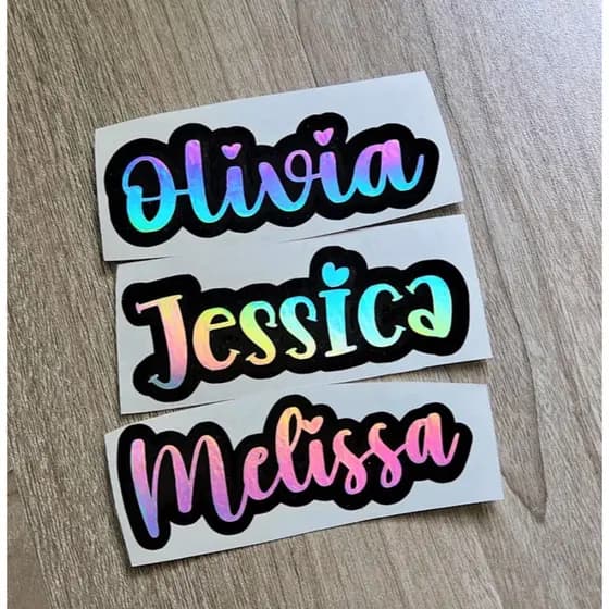 Adesivo Personalizado com seu Nome Holográfico