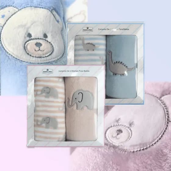 KIT COMBO COM 2 MANTAS QUENTINHAS PARA BEBES ESTAMPADAS PARA PROTEÇÃO CONTRA NOITES FRIAS E INVERNO