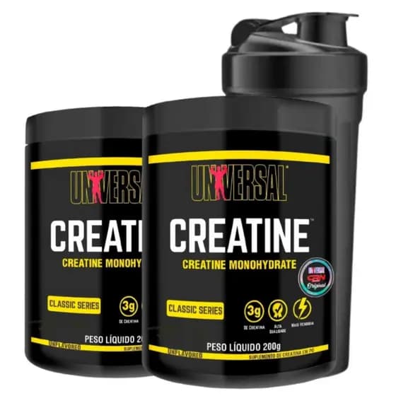 Combo 2x Creatina Universal 200g - Universal Nutrition - Original com Selo
