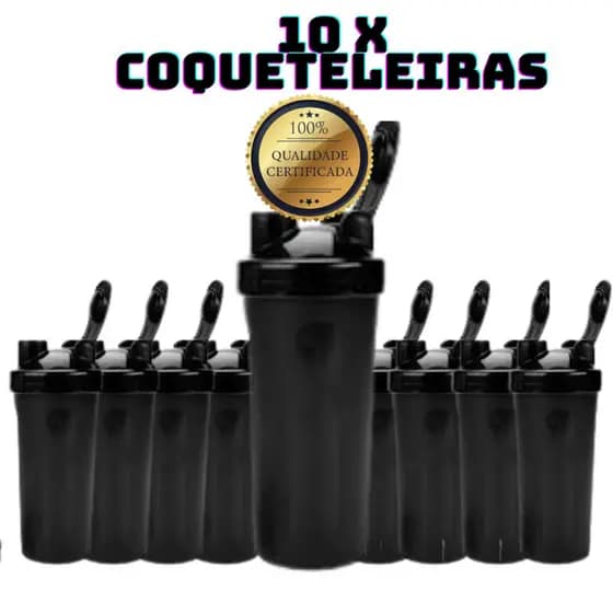 Kit Garrafa coqueteleira Academia 600 ml