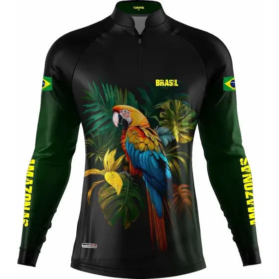 Camisa Premium Tecnaval Arara Infantil Proteção Uv 50+