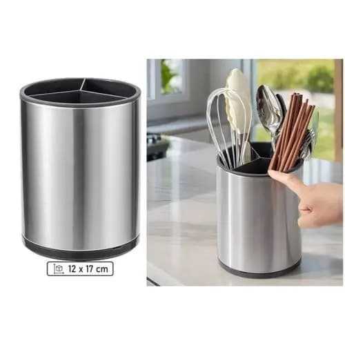 Porta Talheres Inox Com Dreno Organizador Utensilios Cozinha Resistente Pratico