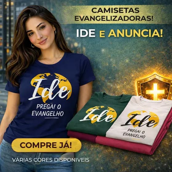 Baby Look Feminina Ide Pregai o Evangelho Camiseta Gospel Moderna e Confortável aLGODÃO