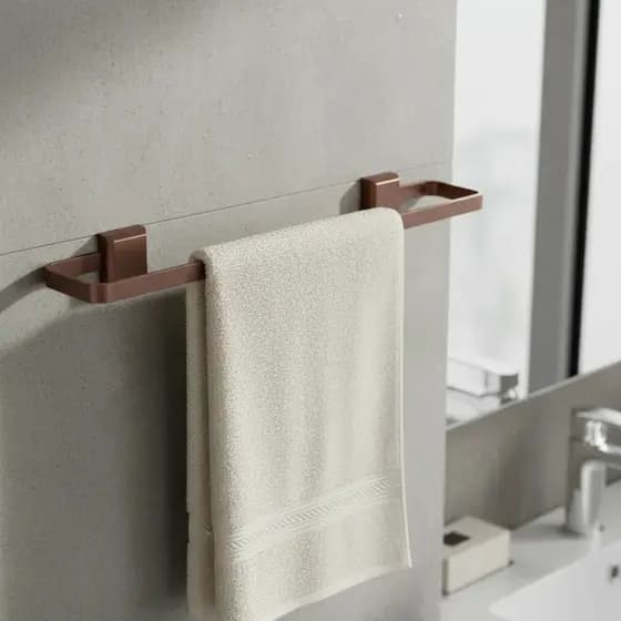 Porta Toalha De Banho Lavabo Banheiro Marrom Corten