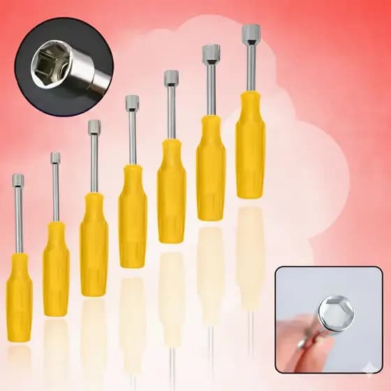 Kit Jogo Chave Canhão 7 Pçs Profissional Soquete 5, 12mm Aço