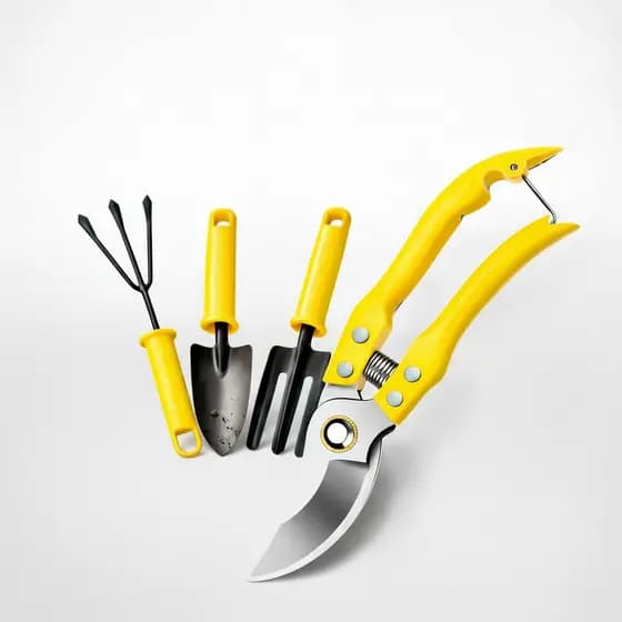 Kit Ferramentas Jardinagem Tesoura De Poda Pá Ancinho Garfo