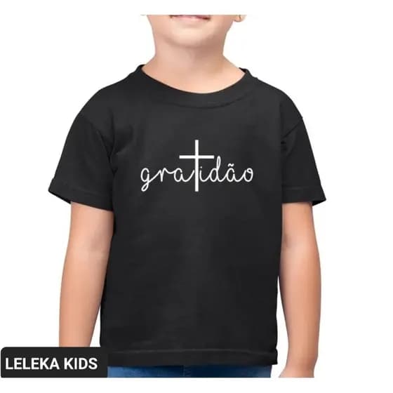 Camiseta infantil gola redonda manga curta Tam. 1 ao 10.